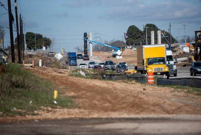 The bus stop at the campsite is on a muddy path. “There are no resources over there that are in walking distance,” said Tammy Quinn, program manager for Capital Metro.