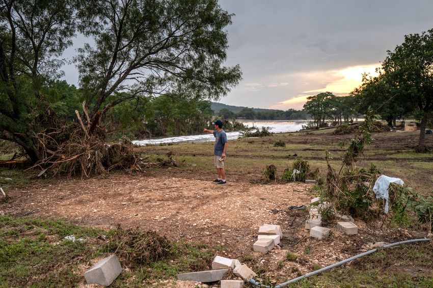 RickyRay Robertson stands where the living room of his home once was near the Guadalupe River on July 6 in Kerrville, Texas. Robertson’s home was swept away during the storm.

(USED FOR GRIST REPUB ONLY)