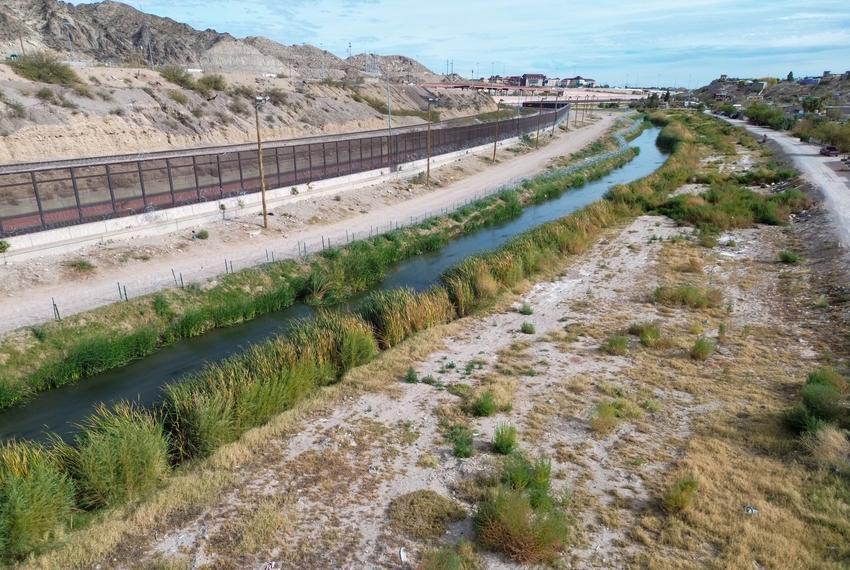 An aerial view shows the Rio Grande along the border between Ciudad Juarez, Chihuahua, and El Paso, Texas, on Nov. 27, 2024.