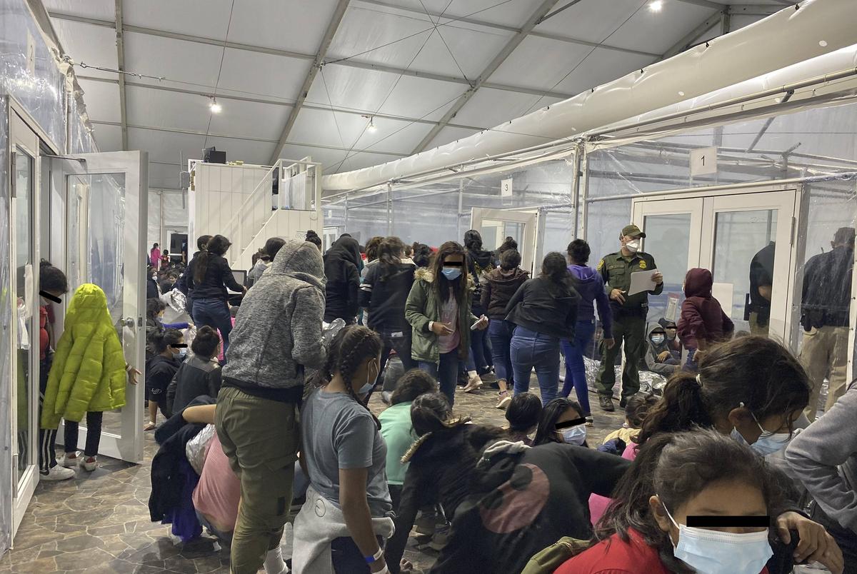 Photos from the Customs and Border Patrol temporary overflow facility in Donna in March of 2021.