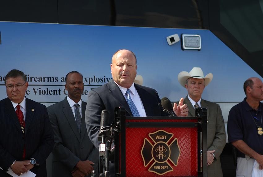 State Fire Marshal Chris Connealy spoke during the West press conference at West High School and announced that the cause of the explosion is still undetermined.