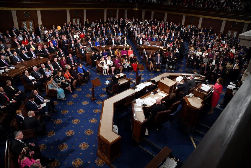 Newly elected Speaker of the House Nancy Pelosi during the 116th Congress on the house floor at the U.S. Capitol on Jan. 3, 2019.