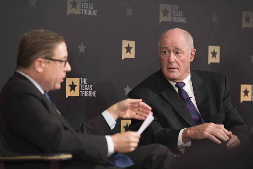 Texas Tribune editor Evan Smith and Sen. Kel Seliger, R-Amarillo talk education at TTEvents on May 26, 2016.