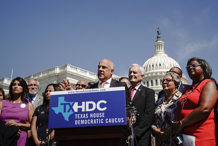 At least 50 House Democrats that Texas left the state held a press conference in Washington D.C. The democrats broke quorum and stopped Republicans from taking up GOP priority bills on July 13, 2021.