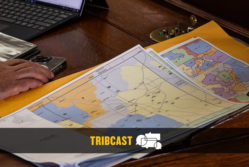 A map of Tarrant County sits on a desk in the House chamber in Austin on Aug. 20, 2025.