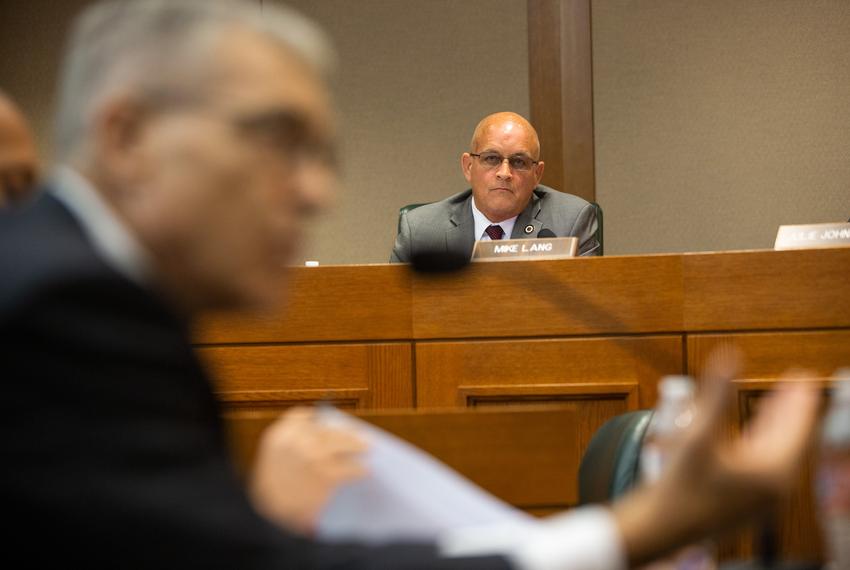 State Rep. Mike Lang, R-Granbury, listens in during the House Select Committee on Mass Violence Prevention & Community Safety hearing on Sept. 17, 2019.