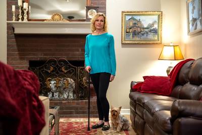 Flo Rice first used a wheelchair after being shot in both legs during the Santa Fe High School shooting, but she has progressed to walking with a cane thanks to regular physical therapy to regain her range of motion.