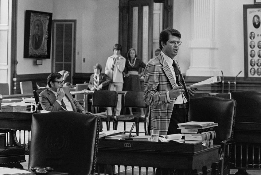 Texas Sen. Bil Meier during his 43 hour filibuster in 1977.