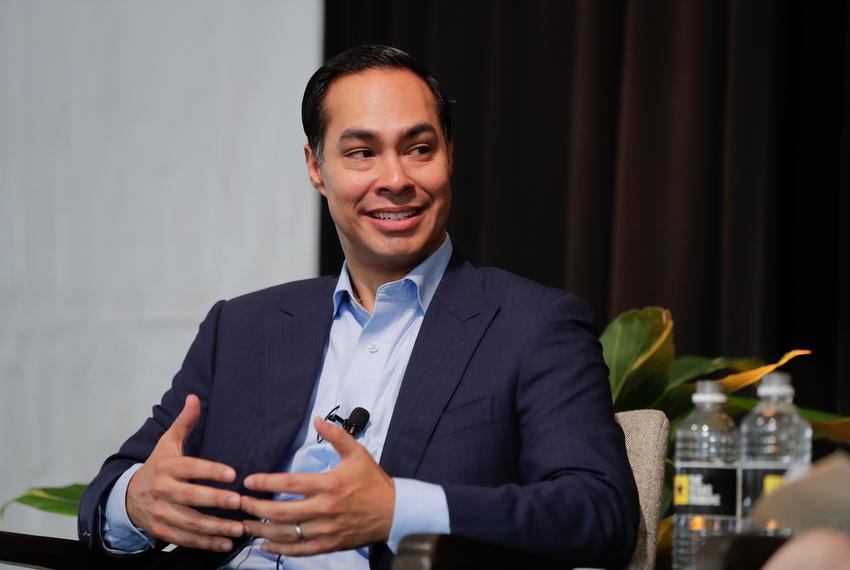 Former U.S. Secretary of Housing and Urban Development Julián Castro speaks with Tribune Editor-in-Chief Emily Ramshaw at The Texas Tribune Festival on Sept. 29, 2018.