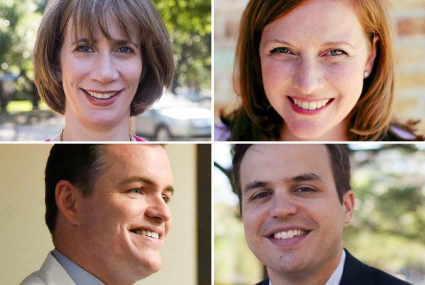 Clockwise from top left: Laura Moser, Lizzie Pannill Fletcher, Alex Triantaphyllis and Jason Westin, four of the seven Democrats vying for Congressional District 7, currently held  by U.S. Rep. John Culberson, R-Houston.