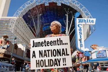 Opal Lee in February during the Las Vegas leg of her walk from her Fort Worth home to Washington, D.C. The months-long walk was an effort to get Juneteenth named a national holiday.