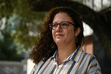 Andrea Gallegos, executive administrator of Alamo Women’s Reproductive Services in San Antonio, stands outside the facility for a portrait on June 14, 2022.