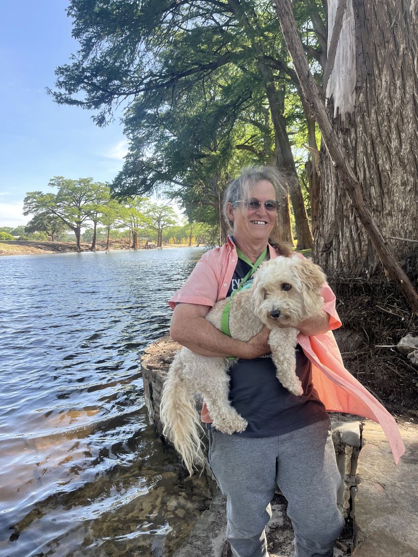Before the floods, Brian Keeper routinely swam the Guadalupe with his dog, Fidel. Despite his ordeal, he says he’s still not afraid of living by the river.