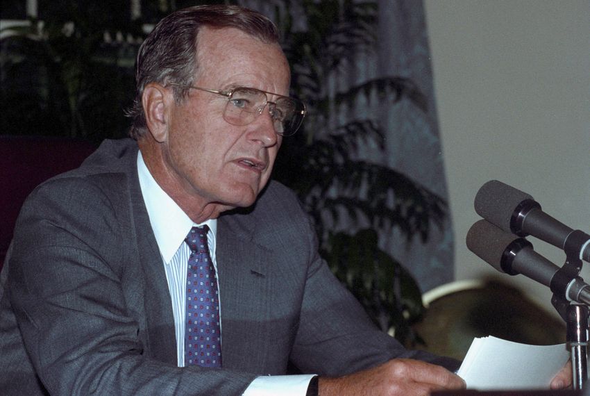 President George H.W. Bush at the White House in 1990.