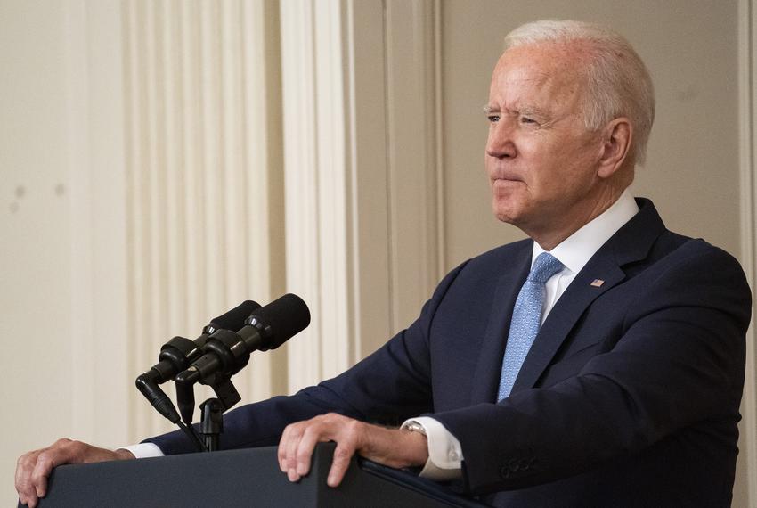 President Joe Biden addresses the nation following the end of the American mission to Afghanistan on Aug. 31, 2021.