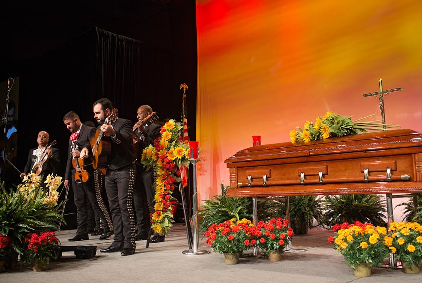 Mariachi Estrella performs during "A Service for Remembrance," at the National Funeral Directors Association convention on Oct. 22, 2013, in Austin. The service honored deceased funeral directors and highlighted Mexican funeral traditions.