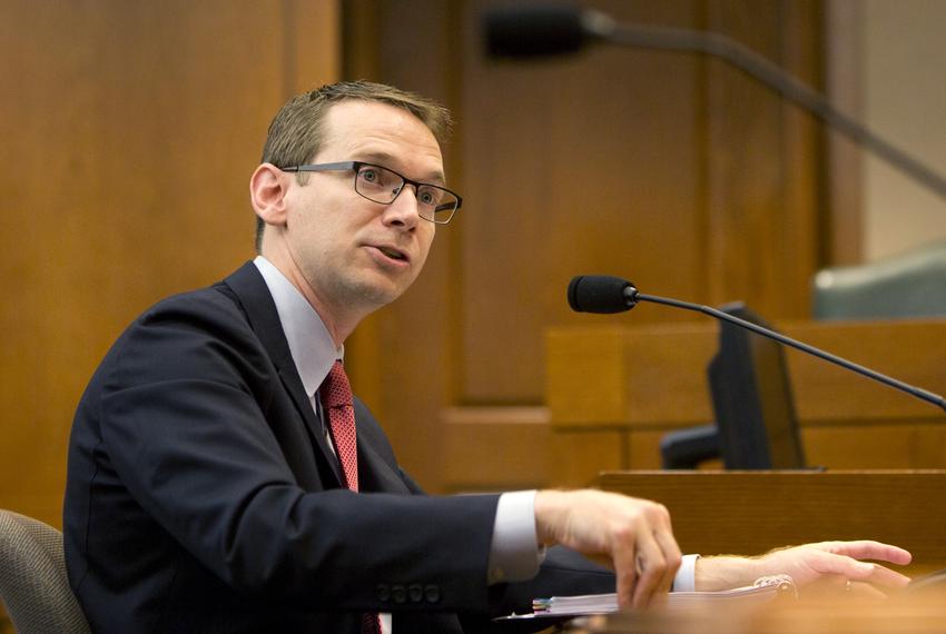 TEA Commissioner Mike Morath testifies before the House Public Education Committee at the state capitol.