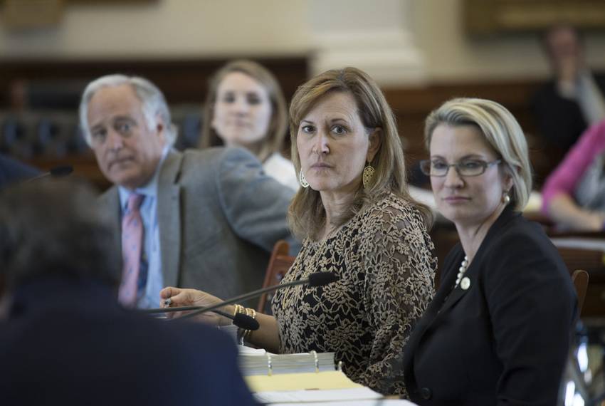 Republican state Sen. Konni Burton (center) was a key figure in 2017 efforts to reform civil asset forfeiture law in Texas.