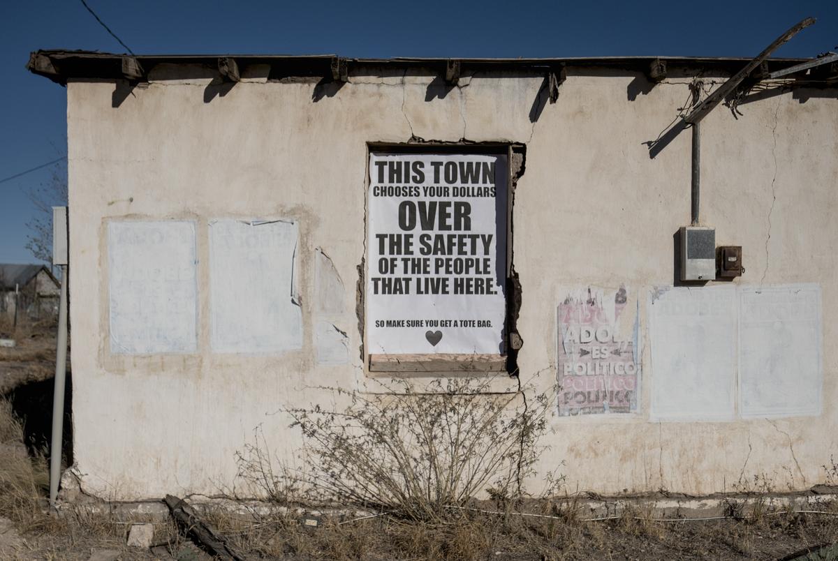 Signs against tourism to Marfa during the COVID-19 pandemic were posted in some parts of the city. Nov. 30, 2020.