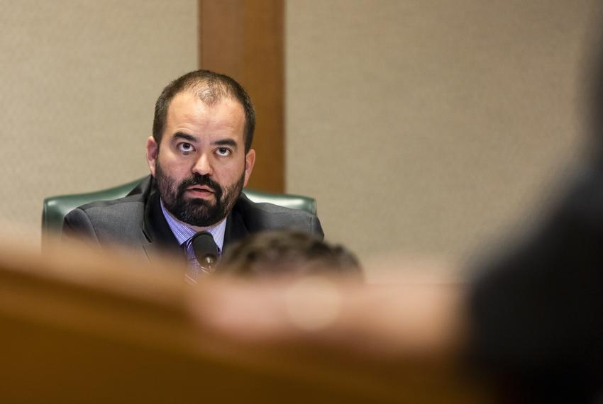 State Rep. Joe Moody, D-El Paso, listens to public testimonies on his earlier parole bill on March 13, 2019.