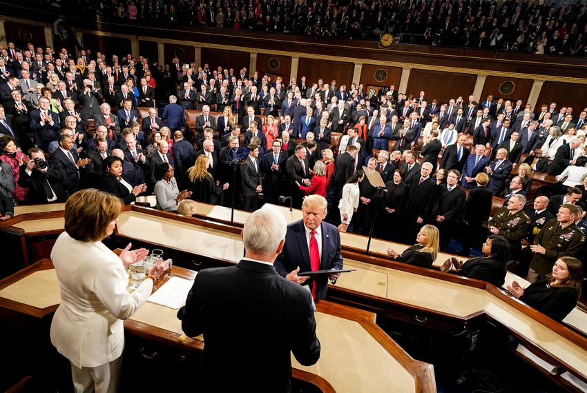 President Donald Trump during his State of the Union Address in the House Chamber of the Capitol, in Washington D.C. on Tuesday.