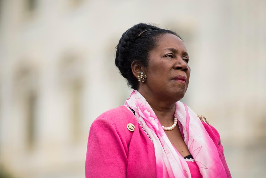 Rep. Sheila Jackson Lee, D-Texas, speaks during the news conference at the Capitol with other members of the Heroin Task Force on combating heroin abuse on  April 21, 2016.