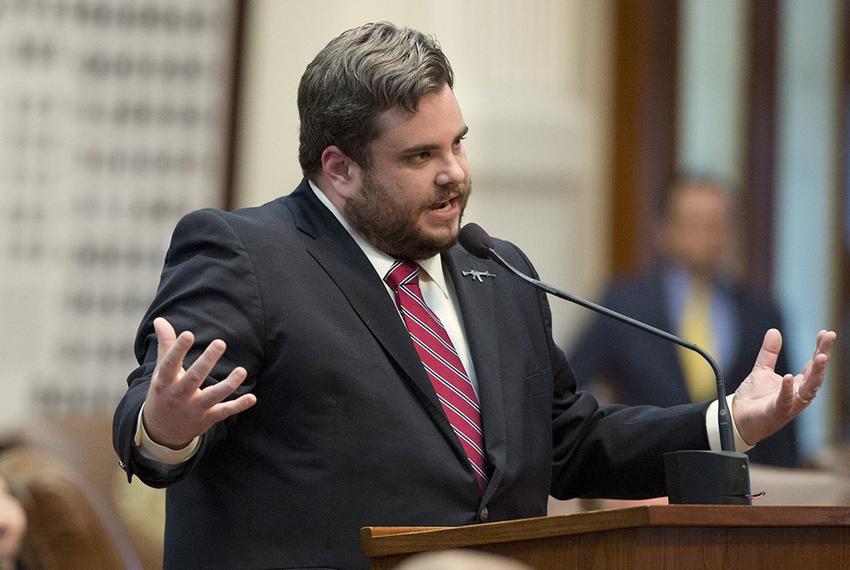 State Rep. Jonathan Stickland, R-Bedford, is shown during a legislative debate on gun legislation on April 17, 2015.