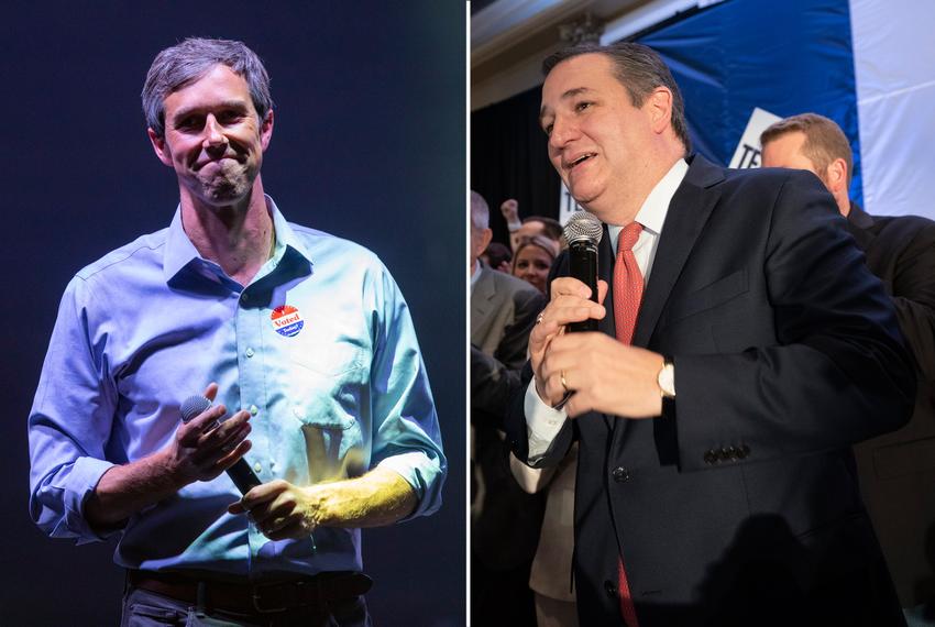 U.S. Rep. Beto O'Rourke, D-El Paso (left), and U.S. Sen. Ted Cruz at their respective election night rallies on Nov. 6, 2018. O'Rourke was in El Paso. Cruz was in Houston.