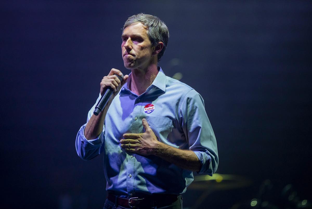 Beto O'Rourke speaks to his supporters after losing to Ted Cruz in the 2018 midterm elections, Tuesday, November 6, 2018, in El Paso, Texas. Photo by Ivan Pierre Aguirre for The Texas Tribune