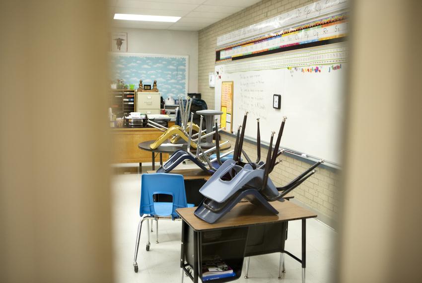 A classroom in Cactus Elementary School in Cactus on Jan. 28, 2020.