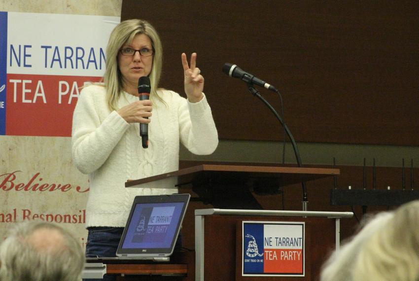 Northeast Tarrant Tea Party President Julie McCarty kicks off the political group's first monthly meeting of 2017 in at a community center in North Richland Hills. The organization is a powerhouse in Texas politics.