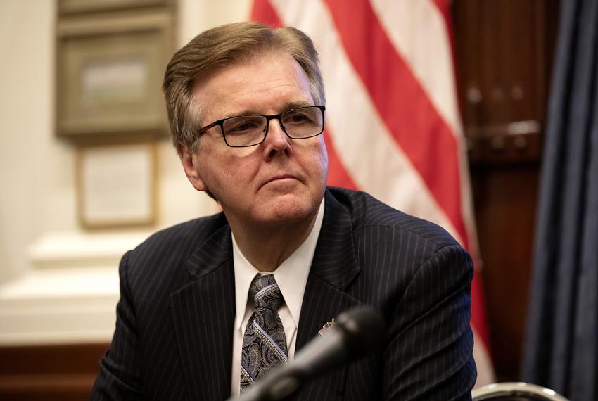 Lt. Governor Dan Patrick at a press conference regarding property taxes on May 1, 2019.