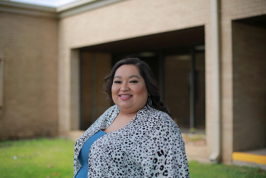 Jennifer Martinez, a teacher apprentice with the Brazosport Independent School District in Clute, Texas, on Thursday, May 4, 2023.