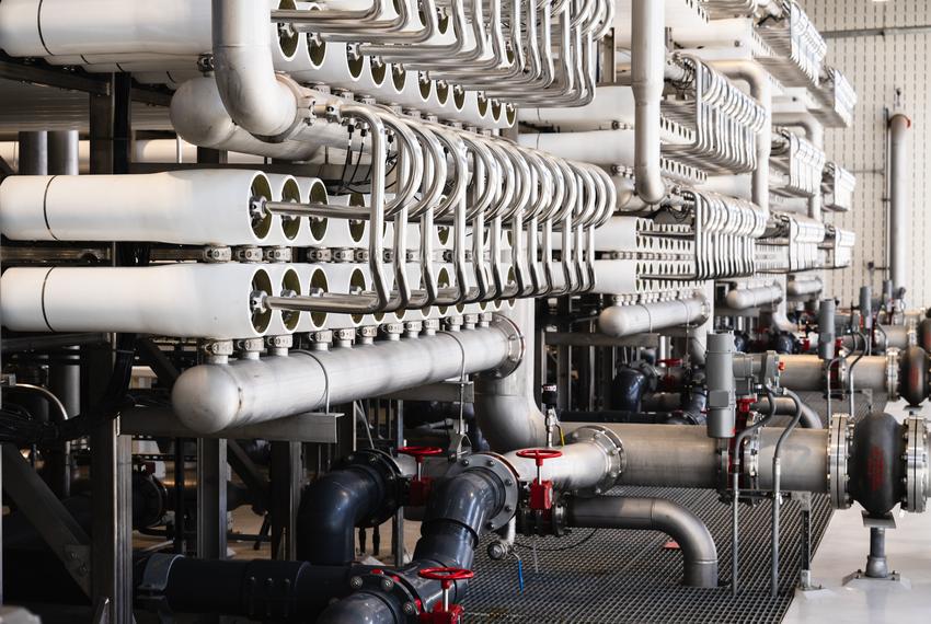 RO filters in the Kay Bailey Hutchison Desalination Plant remove salt from the Hueco Bolson aquifer and purify the water to drinking quality in El Paso, Texas on March 4, 2025.