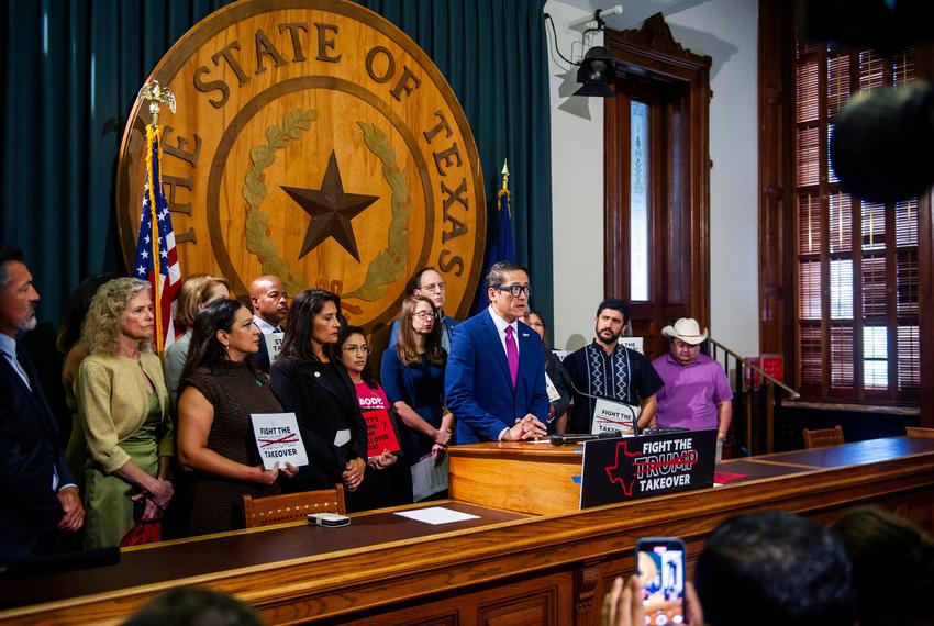 State Rep. Gene Wu, chair of the Texas House Democratic Caucus, speaks during a press conference at the Capitol in Austin on Monday, July 21, 2025.