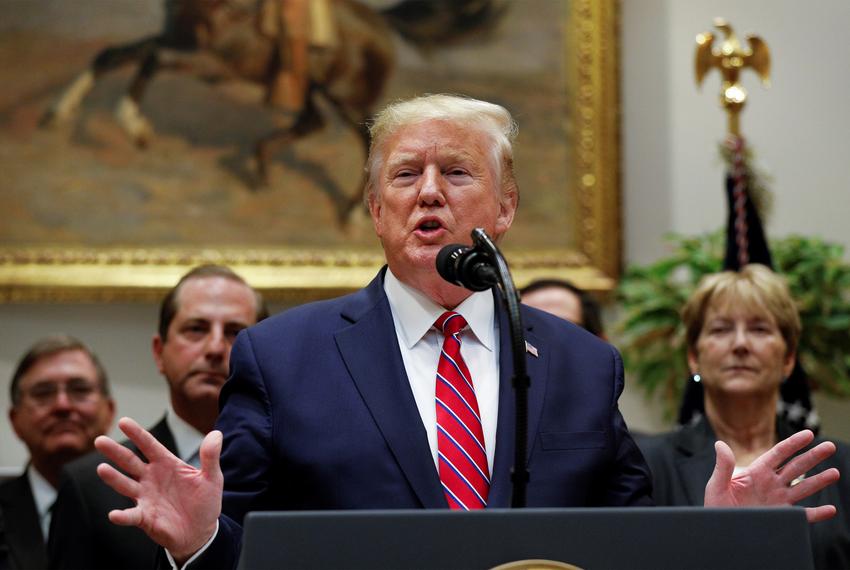 U.S. President Donald Trump delivers remarks on honesty and transparency in health care prices inside the Roosevelt Room at the White House in Washington, D.C. on Nov. 15, 2019.