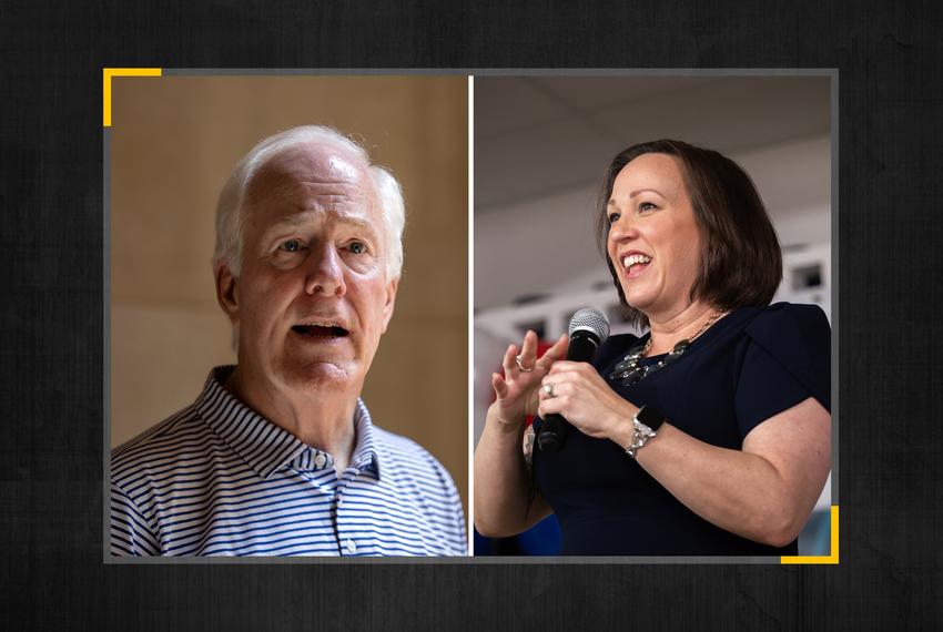 U.S Sen. John Cornyn, R-Texas, and Democratic U.S. Senate candidate MJ Hegar.