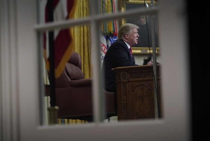 President Donald Trump delivers a televised address to the nation about immigration and the southern U.S. border during a weeks-long partial government shutdown on Tuesday.