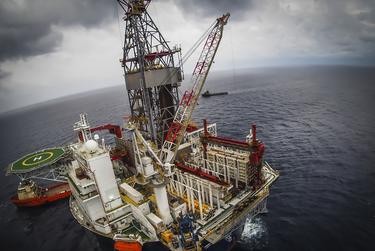An Offshore oil drilling rig in the Gulf of Mexico.