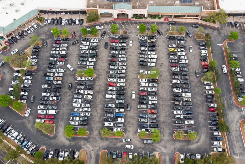 The parking lot of HEB in Westlake Hills overflows Friday morning after the announcement of the first two presumptive positive tests of COVID19 in Central Texas.