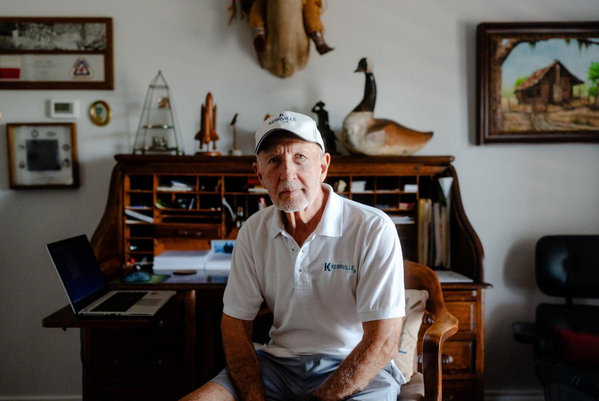 Former Kerr County Commissioner Tom Moser in his home in Kerrville on Friday July 25, 2025.