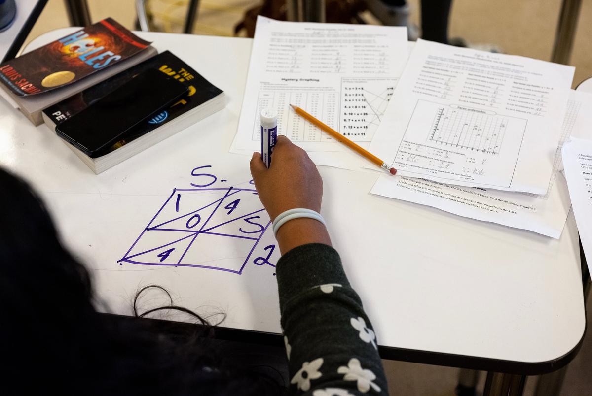 Austin Voices for Education and Youth, hosts a summer camp at the Dobie Middle School for students that attend the three Austin ISD schools at risk of closure. July 23, 2025.