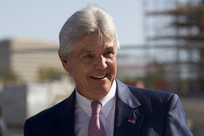 Former Texas Secretary of State Roger Williams in Dallas on Oct. 3, 2011 at the construction site of the Bush Presidential Library on the SMU campus.