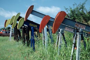 Oil rigs in Brown County were idle during the bust of the late 1980s.