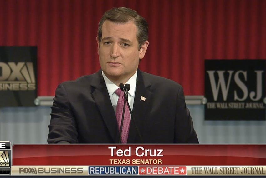 Sen. Ted Cruz at the Republican debate in Milwaukee, Wisconsin on Nov. 10, 2015.