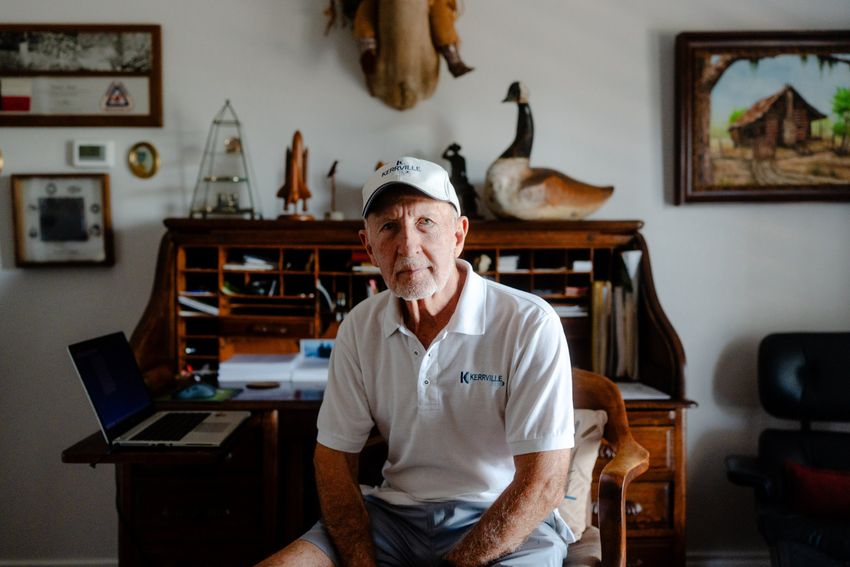 Former Kerr County Commissioner Tom Moser in his home in Kerrville on Friday July 25, 2025.