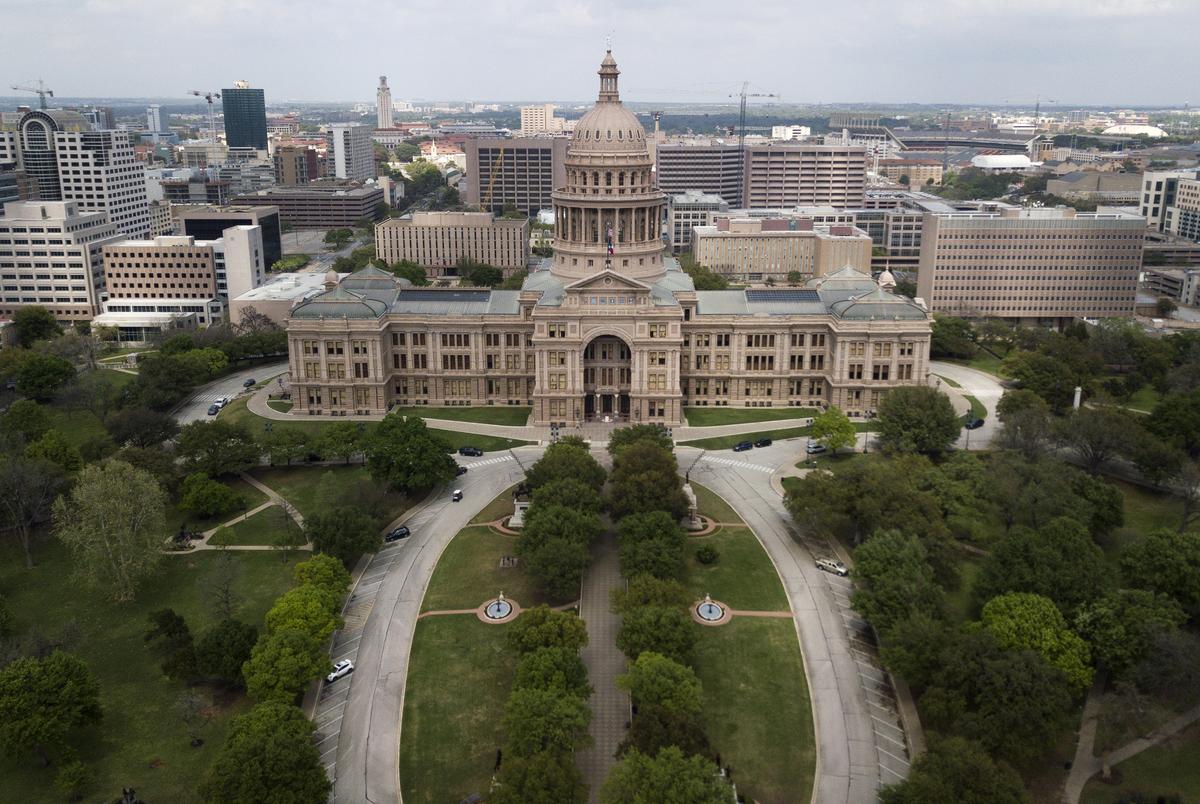 An aerial view of the Capitol during the coronavirus outbreak on March 23, 2020.