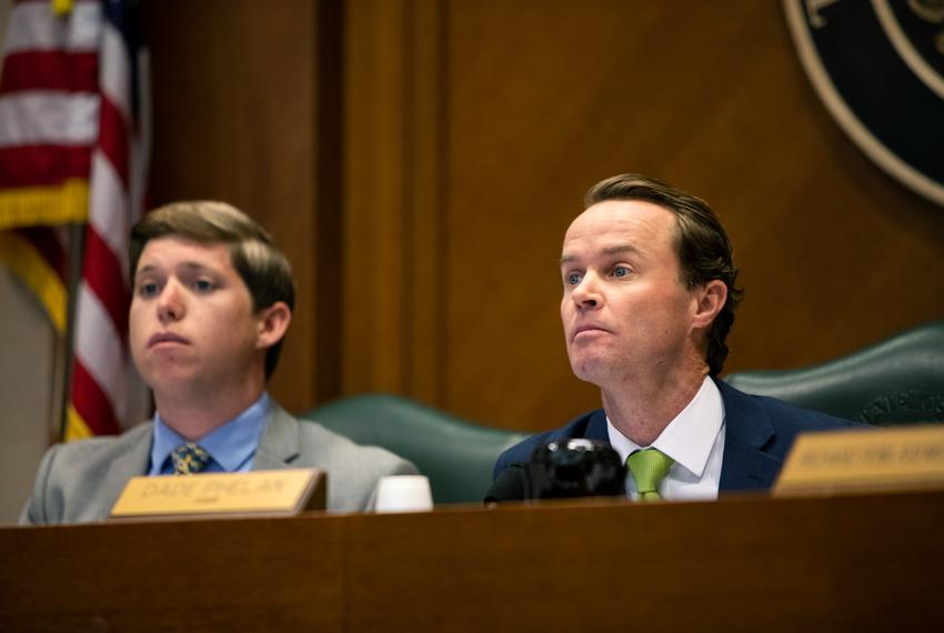 At right, Chairman Dade Phelan, R-Beaumont, listens to testimonies during a State Affairs committee hearing on Feb. 27, 2019.