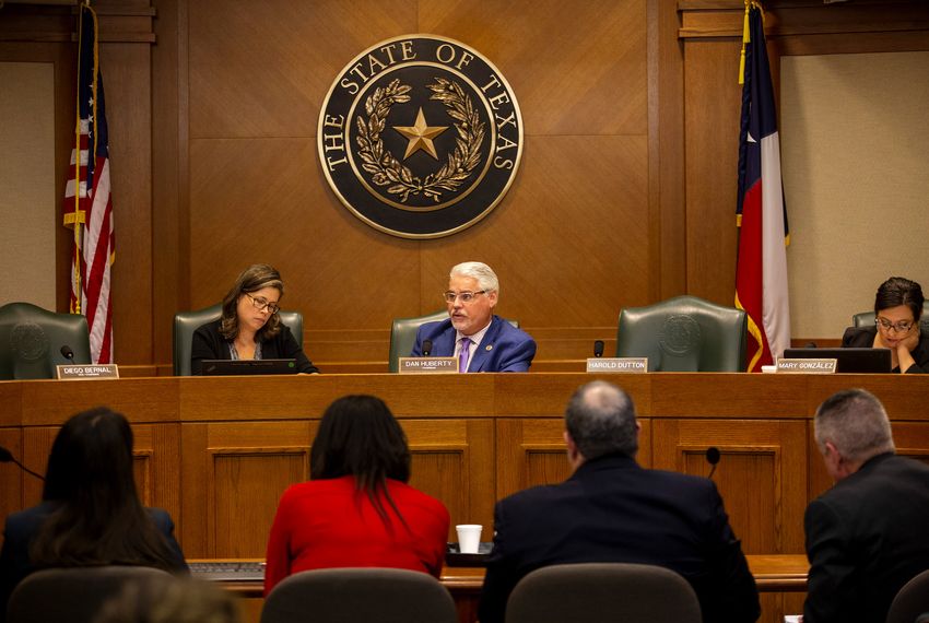 State Rep. Dan Huberty, R-Houston, listens to testimony on the unintended consequences of House Bill 3 during a House Public Education Committee hearing on Oct. 28, 2019.