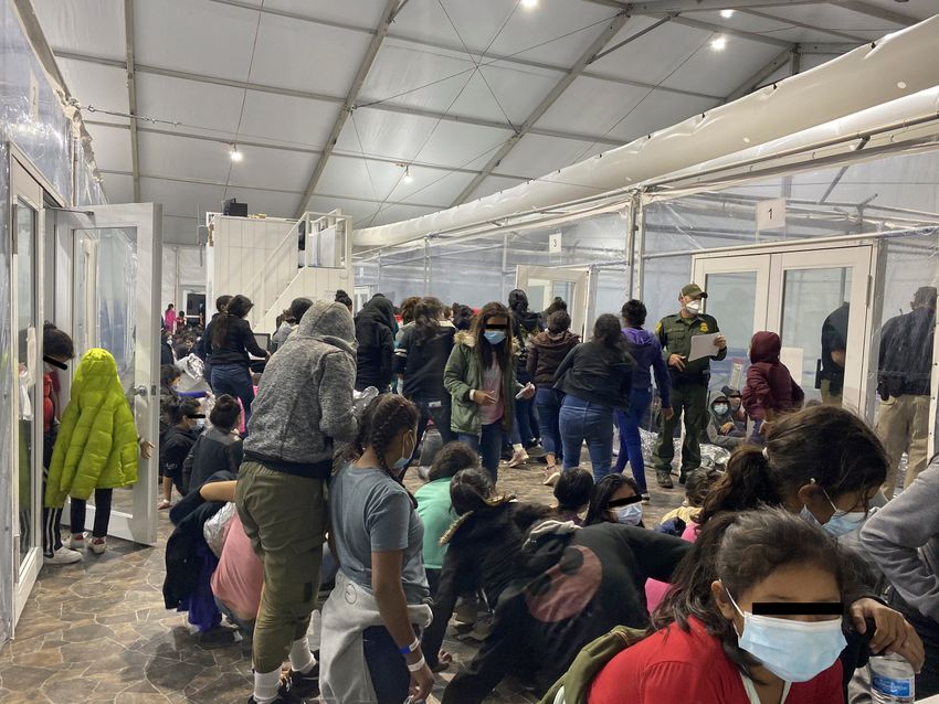 Photos from the Customs and Border Protection temporary overflow facility in Donna in March of 2021.